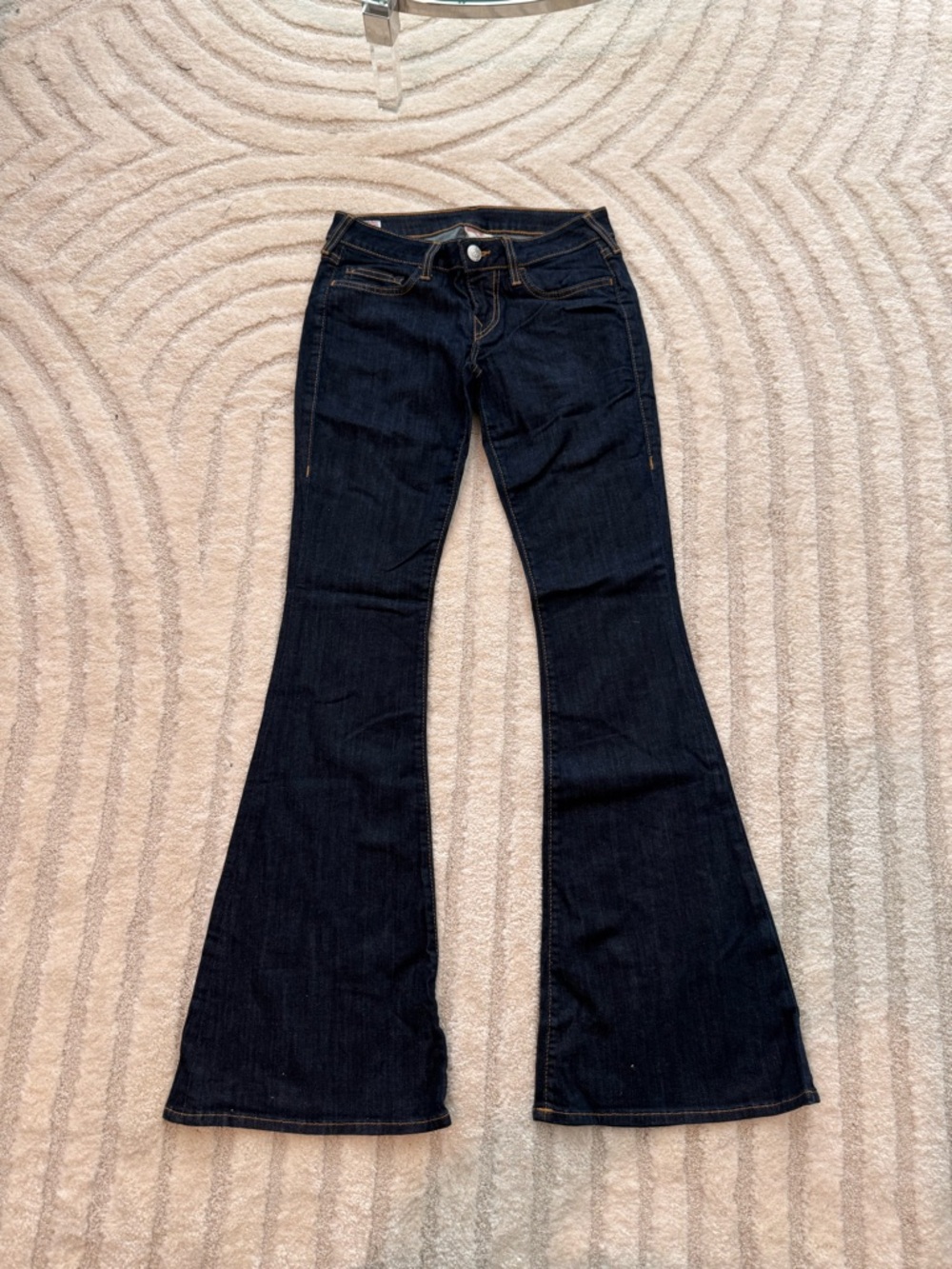 True Religion Dark Indigo Flare Jeans - Picture 2 of 8